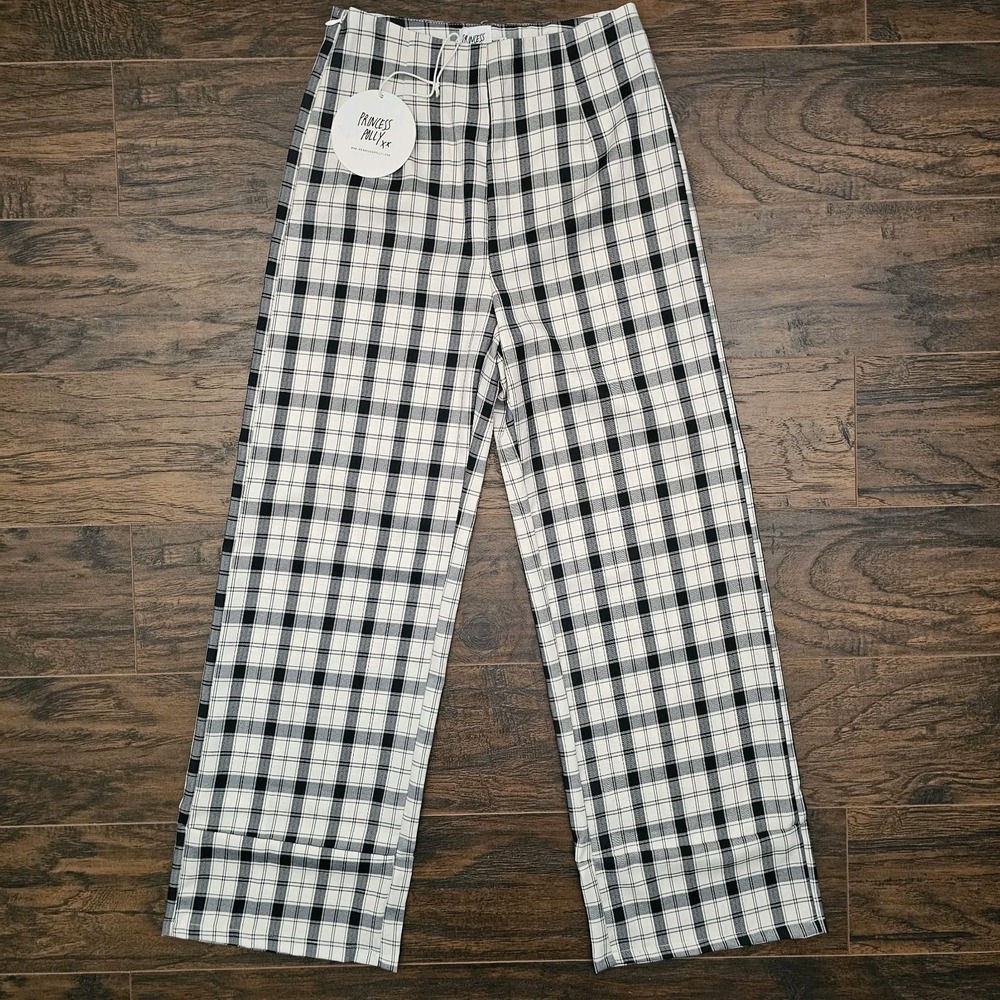 Princess Polly‎ Euros Plaid Checkered Pants Womens Size 4 Straight Leg